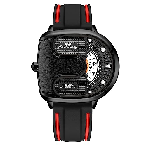 Avaner Armbanduhr Herren Uhr U-förmiges Design Herrenuhren mit Silikonarmband Analoge Quarzuhr ohne Zeiger für Männer von Avaner