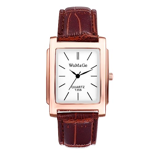 Avaner Armbanduhr Herren Uhr mit Quadratisches Zifferblatt Herrenuhr mit Lederband Vintage Design mit römischen Ziffern Analog Quarz Kalender Uhr Männer von Avaner