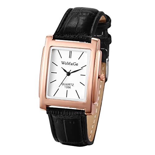 Avaner Armbanduhr Herren Uhr mit Quadratisches Zifferblatt Herrenuhr mit Lederband Vintage Design mit römischen Ziffern Analog Quarz Kalender Uhr Männer von Avaner