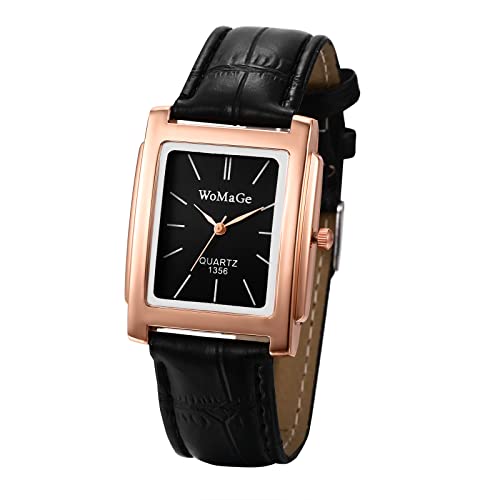 Avaner Armbanduhr Herren Uhr mit Quadratisches Zifferblatt Herrenuhr mit Lederband Vintage Design mit römischen Ziffern Analog Quarz Kalender Uhr Männer von Avaner