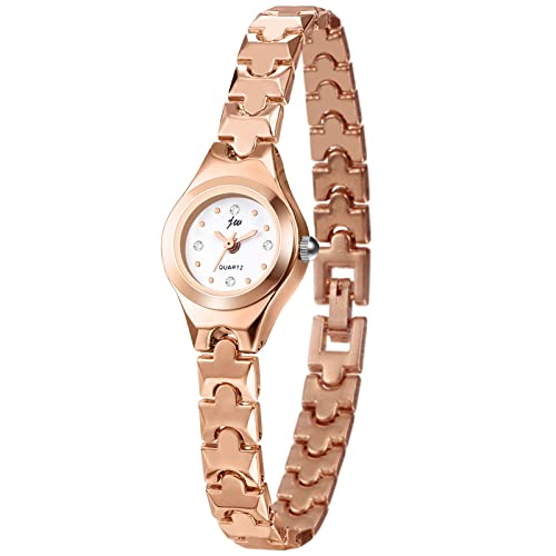 Avaner Damen Armbanduhr Ultra Slim Quarzuhr, Modische Frauen Armbanduhr mit Original-Strass, Analog Anzeiger Armband aus Metall Silber Rosegold von Avaner