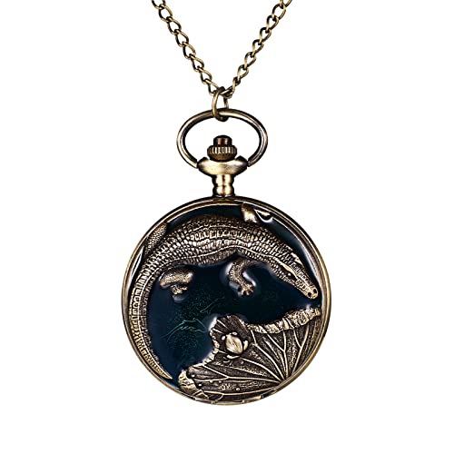 Avaner Taschenuhr mit Kette Krokodil Analoge Quarz Taschenuhr mit Arabische Ziffern Pocket Watch für Frauen Männer von Avaner