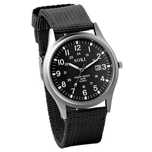 Avaner Herren Armbanduhr Analog Quarzwerk mit Nylon Armband und Kalender Leuchtzeiger Funktion Herrenuhr Casual für Men Männer von Avaner