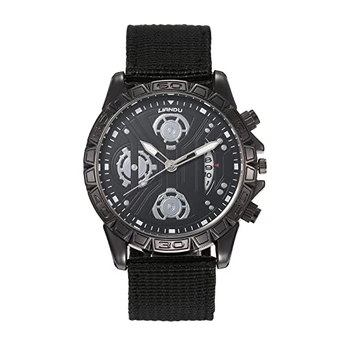 Avaner Herren Uhr Armbadnuhr mit Leuchtzeiger Kalender Funktion 3 Separate Kleine Zifferblätter Nylon Geflochtene Armband Analog Quarz Herrenuhr für Herren von Avaner