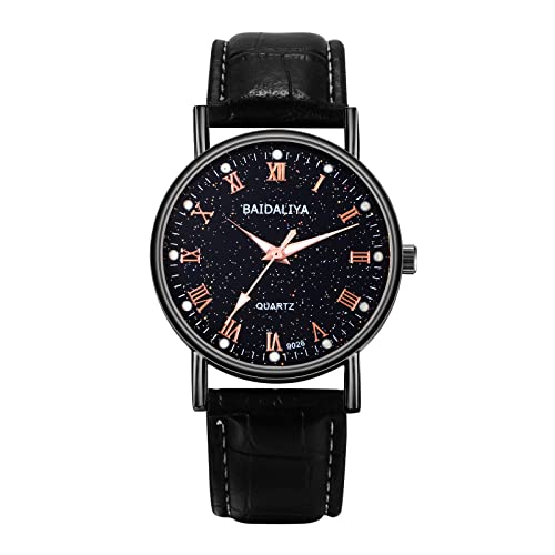 Avaner Herren Uhr Armbadnuhr mit römischen Ziffern Leder Armband Analog Quarz Herrenuhr für Herren von Avaner