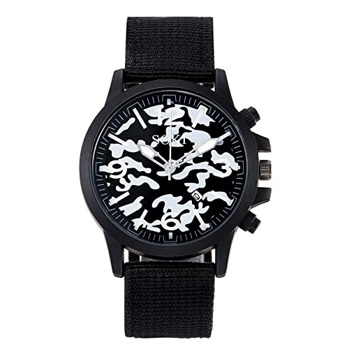 Avaner Herren Uhren Armbanduhr Sport Camouflage Zifferblatt Quarz Uhr Herrenuhr Nylon Armband Analog Uhr für Männer von Avaner