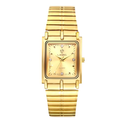 Avaner Herrenuhr Damenuhr Ultradünn Quadratisch: wasserdichte Paar Armbanduhr aus Edelstahl Analoges Quarz Uhr mit Strasssteine Skalen Verstellbares Armband ALS Geschenke für Herren Damen von Avaner