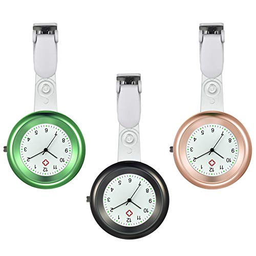 Avaner Krankenschwesteruhr Analog Quarzwerk Schwesternuhr Pflegeruhr mit Pin/Clip Ansteckuhr FOB Taschenuhr für Medical Damen Herren von Avaner