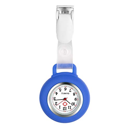 Avaner Krankenschwesteruhr Analog Quarzwerk Schwesternuhr aus Silikon Pflegeruhr Ansteckuhr FOB mit Pin/Clip Taschenuhr für Arzt Doktor Krankenschwester Damen Herren von Avaner