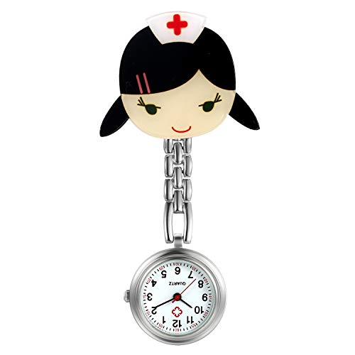 Avaner Krankenschwesteruhr Cartoon Taschenuhr mit Clip Schwesteruhr Kitteluhr FOB Uhr Pflegeruhr Anlog Quarzuhr für Arzt Doktor Krankenschwester Medical von Avaner