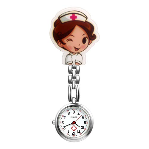 Avaner Krankenschwesteruhr Cartoon Taschenuhr mit Clip Schwesteruhr Kitteluhr FOB Uhr Pflegeruhr Anlog Quarzuhr für Arzt Doktor Krankenschwester Medical von Avaner