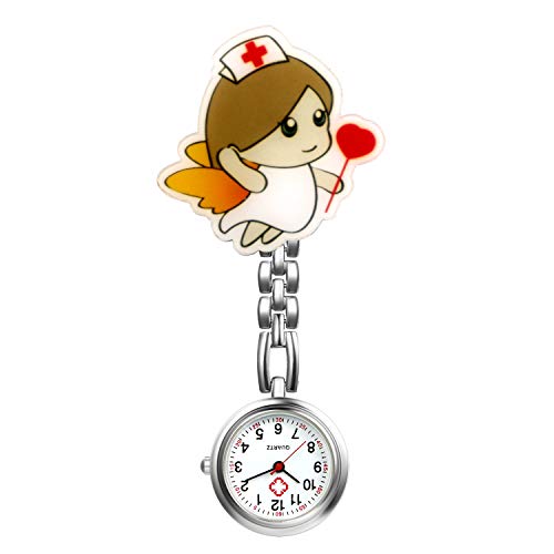 Avaner Krankenschwesteruhr Cartoon Taschenuhr mit Clip Schwesteruhr Kitteluhr FOB Uhr Pflegeruhr Anlog Quarzuhr für Arzt Doktor Krankenschwester Medical von Avaner