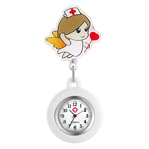 Avaner Krankenschwesteruhr Cartoon Taschenuhr mit Clip Schwesteruhr Kitteluhr FOB Uhr Pflegeruhr Anlog Quarzuhr für Arzt Doktor Krankenschwester Medical von Avaner