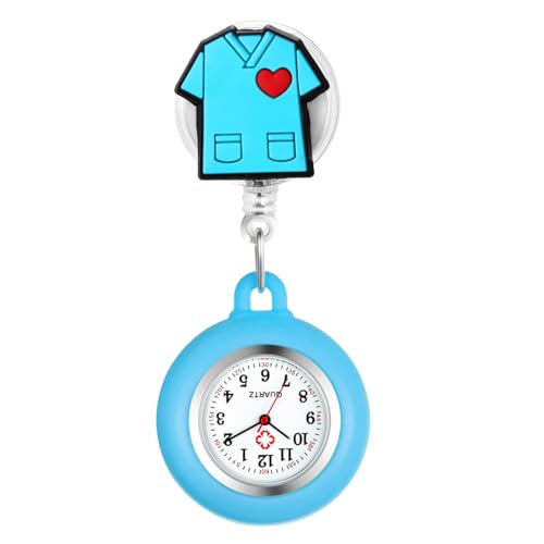 Avaner Krankenschwesteruhr Damen Silikon Pflegeruhr: Schwesteruhr mit Clip Herren Taschenuhr Kitteluhr Pflegeruhr FOB Uhr Anlog Quarzuhr für Arzt Doktor von Avaner