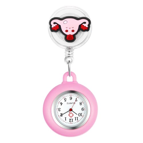 Avaner Krankenschwesteruhr Damen Silikon Pflegeruhr: Schwesteruhr mit Clip Herren Taschenuhr Kitteluhr Pflegeruhr FOB Uhr Anlog Quarzuhr für Arzt Doktor von Avaner