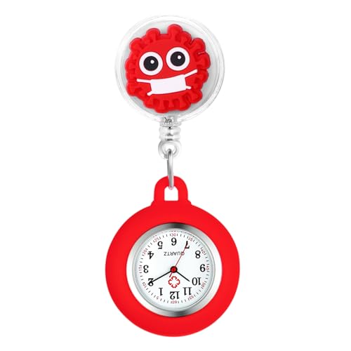 Avaner Krankenschwesteruhr Damen Silikon Pflegeruhr: Schwesteruhr mit Clip Herren Taschenuhr Kitteluhr Pflegeruhr FOB Uhr Anlog Quarzuhr für Arzt Doktor von Avaner