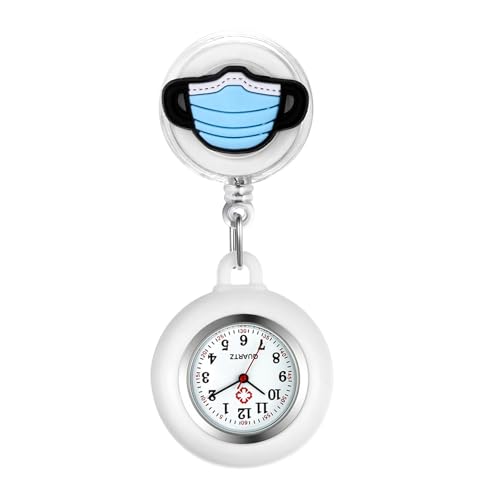 Avaner Krankenschwesteruhr Damen Silikon Pflegeruhr: Schwesteruhr mit Clip Herren Taschenuhr Kitteluhr Pflegeruhr FOB Uhr Anlog Quarzuhr für Arzt Doktor von Avaner