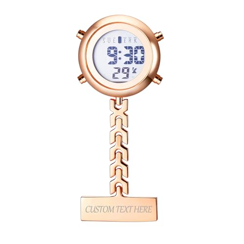 Avaner Krankenschwesteruhr Digital Personalisierte Pflegeruhr: Taschenuhr Datum FOB Analog Quarzwerk Uhr Ansteckuhr Unisex Schwesternuhren mit Pin für Arzt Doktor Medical von Avaner