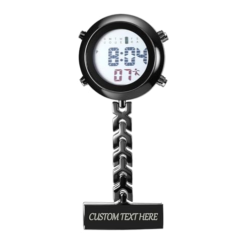 Avaner Krankenschwesteruhr Digital Personalisierte Pflegeruhr: Taschenuhr Datum FOB Analog Quarzwerk Uhr Ansteckuhr Unisex Schwesternuhren mit Pin für Arzt Doktor Medical von Avaner