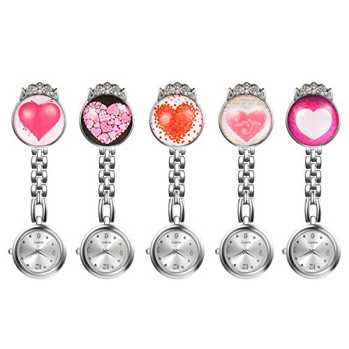 Avaner Krankenschwesteruhr Krone Design Herz Muster Pflegeruhr mit Pin/Clip FOB Analog Quarzwerk Ansteckuhr Schwesternuhren Taschenuhr für Arzt Doktor Krankenschwester Avaner Krankenschwesteruhr Krone Design Herz Muster Pflegeruhr mit Pin/Clip FOB Analog Quarzwerk Ansteckuhr Schwesternuhren Taschenuhr für Arzt Doktor Krankenschwester von Avaner