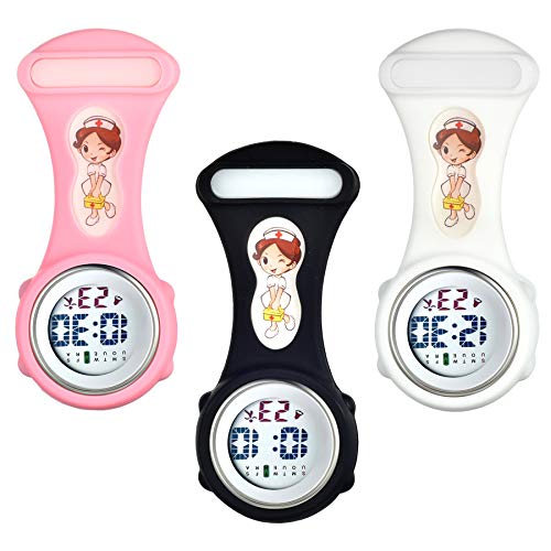 Avaner Uhren Krankenschwestern Digital Silikon: Multifunktion Kalender Timer Wecker Pflegeruhr Analog Quarzwerk FOB Schwesternuhr für Damen Herren von Avaner