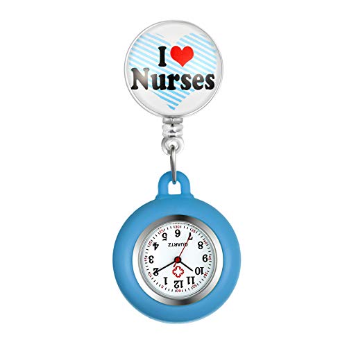 Avaner Krankenschwesteruhr Pflegeruhr Analog Quarzwerk FOB Ansteckuhr mit Pin/Clip Arzt Doktor Medical Taschenuhr aus Silikon von Avaner