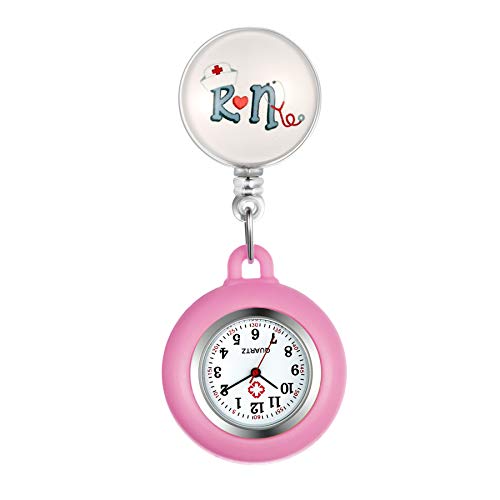 Avaner Krankenschwesteruhr Pflegeruhr Analog Quarzwerk FOB Ansteckuhr mit Pin/Clip Arzt Doktor Medical Taschenuhr aus Silikon von Avaner
