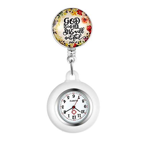 Avaner Krankenschwesteruhr Pflegeruhr Analog Quarzwerk FOB Ansteckuhr mit Pin/Clip Arzt Doktor Medical Taschenuhr aus Silikon von Avaner