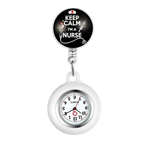 Avaner Krankenschwesteruhr Pflegeruhr Analog Quarzwerk FOB Ansteckuhr mit Pin/Clip Arzt Doktor Medical Taschenuhr aus Silikon von Avaner