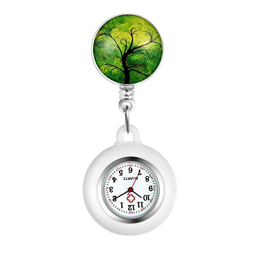 Avaner Krankenschwesteruhr Pflegeruhr Analog Quarzwerk FOB Ansteckuhr mit Pin/Clip Taschenuhr mit Silikonhülle für Arzt Doktor Medical von Avaner