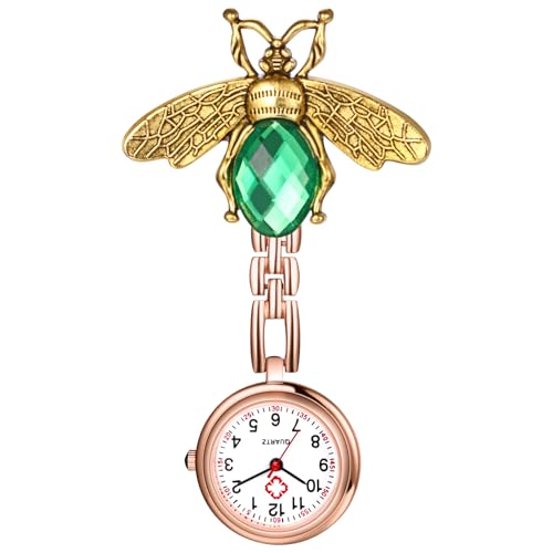 Avaner Krankenschwesteruhr mit Clip Cartoon Bienen: Taschenuhr mit Brosche Schwesteruhr Kitteluhr FOB Uhr Pflegeruhr Anlog Quarzuhr für Arzt Doktor Krankenschwester Medical von Avaner
