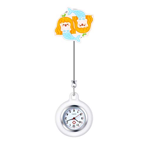 Avaner Krankenschwesteruhr mit Silikongehäuse Ausziehbare Sternzeichen Krankenschwester Uhr Damen Taschenuhr mit Clip Schwesteruhr Kitteluhr Pflegeruhr Anlog Quarzuhr für Arzt Doktor Krankenschwester von Avaner