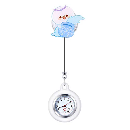 Avaner Krankenschwesteruhr mit Silikongehäuse Ausziehbare Sternzeichen Krankenschwester Uhr Damen Taschenuhr mit Clip Schwesteruhr Kitteluhr Pflegeruhr Anlog Quarzuhr für Arzt Doktor Krankenschwester von Avaner