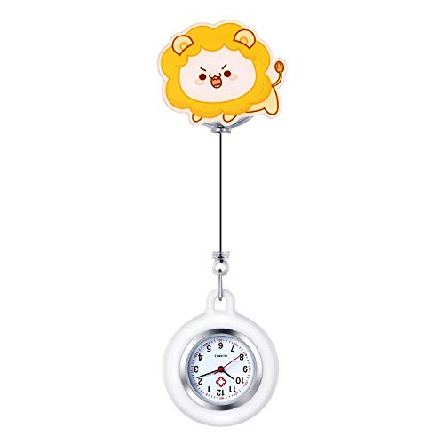 Avaner Krankenschwesteruhr mit Silikongehäuse Ausziehbare Sternzeichen Krankenschwester Uhr Damen Taschenuhr mit Clip Schwesteruhr Kitteluhr Pflegeruhr Anlog Quarzuhr für Arzt Doktor Krankenschwester von Avaner