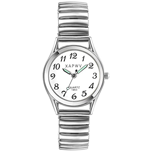 Avaner Modische Damenuhr Armbanduhr mit Starkes Elastisches Band Rundes Quadratisches Zifferblatt Analog Ultra-dünne Quarzuhr mit Leuchtzeiger Damen Armbanduhr für Frauen Als Geschenk von Avaner