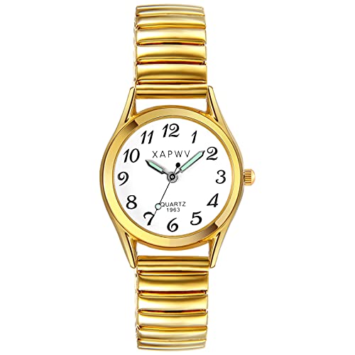 Avaner Modische Damenuhr Armbanduhr mit Starkes Elastisches Band Rundes Quadratisches Zifferblatt Analog Ultra-dünne Quarzuhr mit Leuchtzeiger Damen Armbanduhr für Frauen Als Geschenk von Avaner