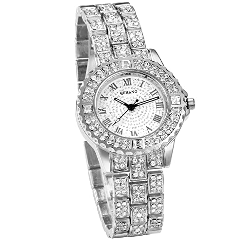 Avaner Armbanduhr Damen Uhr Runde Voll Diamant Gehäuse Römische Ziffern Damenuhren Analog Quarzuhr für Damen Frauen von Avaner