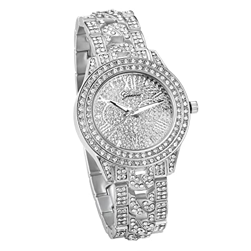 Avaner Armbanduhr Damen Uhr Runde Voll Diamant Gehäuse Römische Ziffern Damenuhren Analog Quarzuhr für Damen Frauen von Avaner