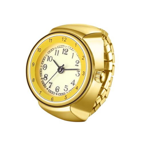 Avaner Ringuhr Damen Herren Edelstahl: Moderne Fingeruhr mit Elastischem Edelstahlband Arabischen Zahlen Analog Quarzuhr Perfekt für Arbeit Freizeit Zuhause von Avaner