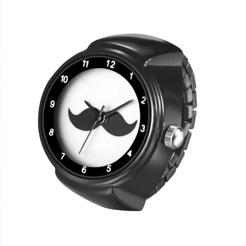 Avaner Ringuhr Damen Herren Edelstahl: Moderne Fingeruhr mit Elastischem Edelstahlband Arabischen Zahlen Analog Quarzuhr Perfekt für Arbeit Freizeit Zuhause von Avaner