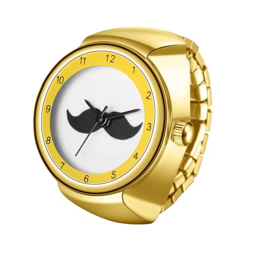 Avaner Ringuhr Damen Herren Edelstahl: Moderne Fingeruhr mit Elastischem Edelstahlband Arabischen Zahlen Analog Quarzuhr Perfekt für Arbeit Freizeit Zuhause von Avaner