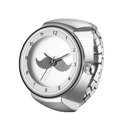 Avaner Ringuhr Damen Herren Edelstahl: Moderne Fingeruhr mit Elastischem Edelstahlband Arabischen Zahlen Analog Quarzuhr Perfekt für Arbeit Freizeit Zuhause von Avaner