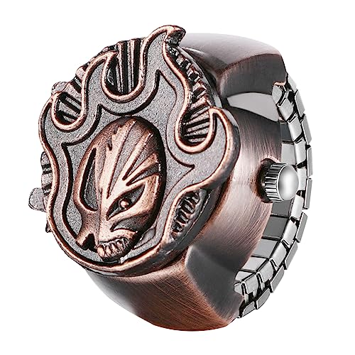 Avaner Ringuhr Fingeruhr Einfach Rund Fingerring Uhr Analog Quarz Elastisch Ring Uhr Halloween Ringuhr für Herren Damen von Avaner