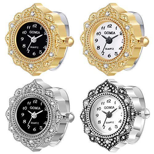 Avaner Ringuhr Fingeruhr mit Rundes Gehäuse Arabisches Zifferblatt Verstellbarer Ring 3ATM Wasserdicht Ring Uhr Finger Uhr ALS GESHCNEKE für Damen von Avaner