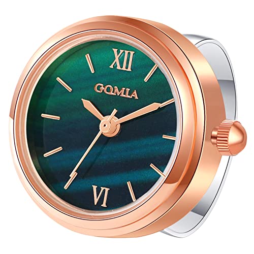 Avaner Ringuhr Fingeruhr mit rundes Gehäuse römisches Zifferblatt Verstellbarer Ring 3ATM Wasserdicht Ring Uhr Finger Uhr ALS GESHCNEKE für Damen von Avaner