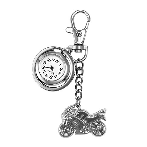 Avaner Schlüsselanhänger Taschenuhr, Rucksack Gürtel Taschenuhr, Schlüsselanhänger Uhr mit Anhänger, Clip on Schlüsselschnalle Revers Uhr für Damen und Herren von Avaner