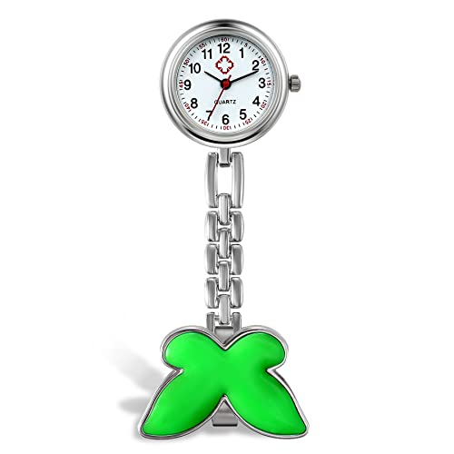 Avaner Schwesternuhr mit Clip Schmetterling Design Pulsuhr Krankenschwester Uhren Ansteckuhr Hanging Medical Taschenuhr für Arzt Doktor Krankenschwester Geschenke von Avaner