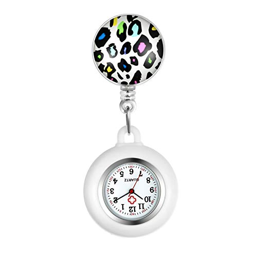 Avaner Schwesternuhren mit Clip Krankenschwester Uhren Pulsuhr Kitteluhr Quarz Ansteckuhr Pflege Uhr mit Abnehmbares Silikongehäuse Damen Taschenuhr für Krankenschwestern Ärzte Medizinisches Personal von Avaner
