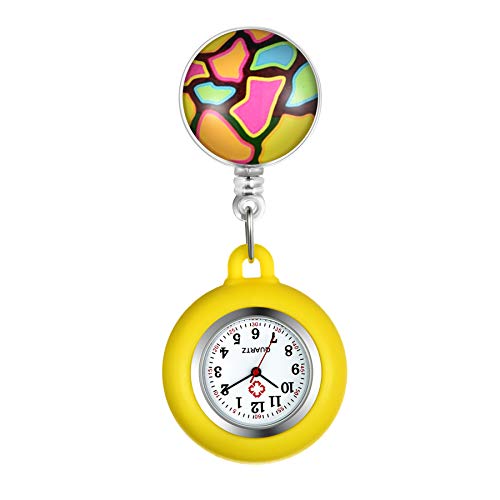 Avaner Schwesternuhren mit Clip Krankenschwester Uhren Pulsuhr Kitteluhr Quarz Ansteckuhr Pflege Uhr mit Abnehmbares Silikongehäuse Damen Taschenuhr für Krankenschwestern Ärzte Medizinisches Personal von Avaner