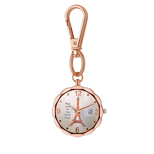 Avaner Taschenuhr mit großes Zifferblatt Rucksack Schlüsselanhänger Uhr Schwesternuhren mit Clip Pocket Watch für Damen Herren Jungen Mädchen von Avaner